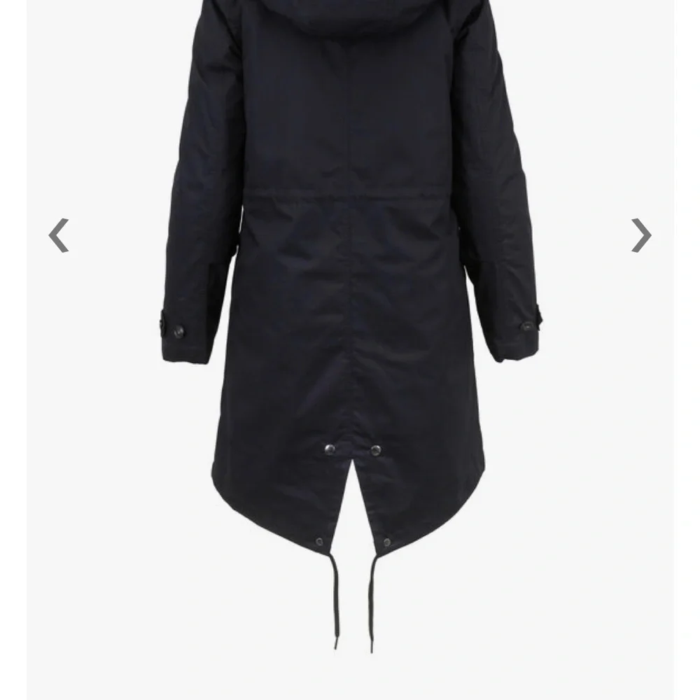 WOOLRICH Women’s Parka XS - Black Literary Rex Coat With Rabbit Fur Hood & Trim - Picture 4 of 10